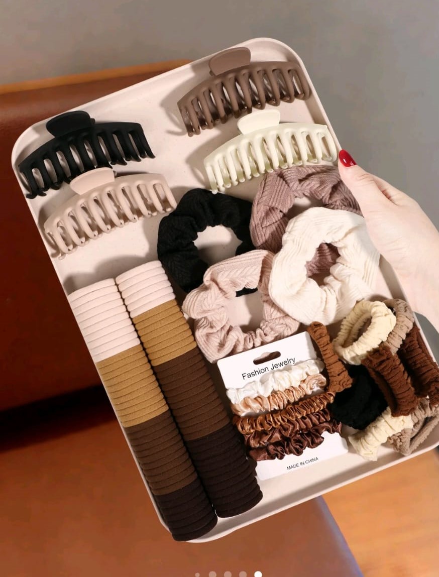Ultimate 123-Piece Neutral Hair Accessory Set
